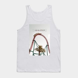 Roller Coaster and Palm Tree at Gray Sky - Funny Tank Top